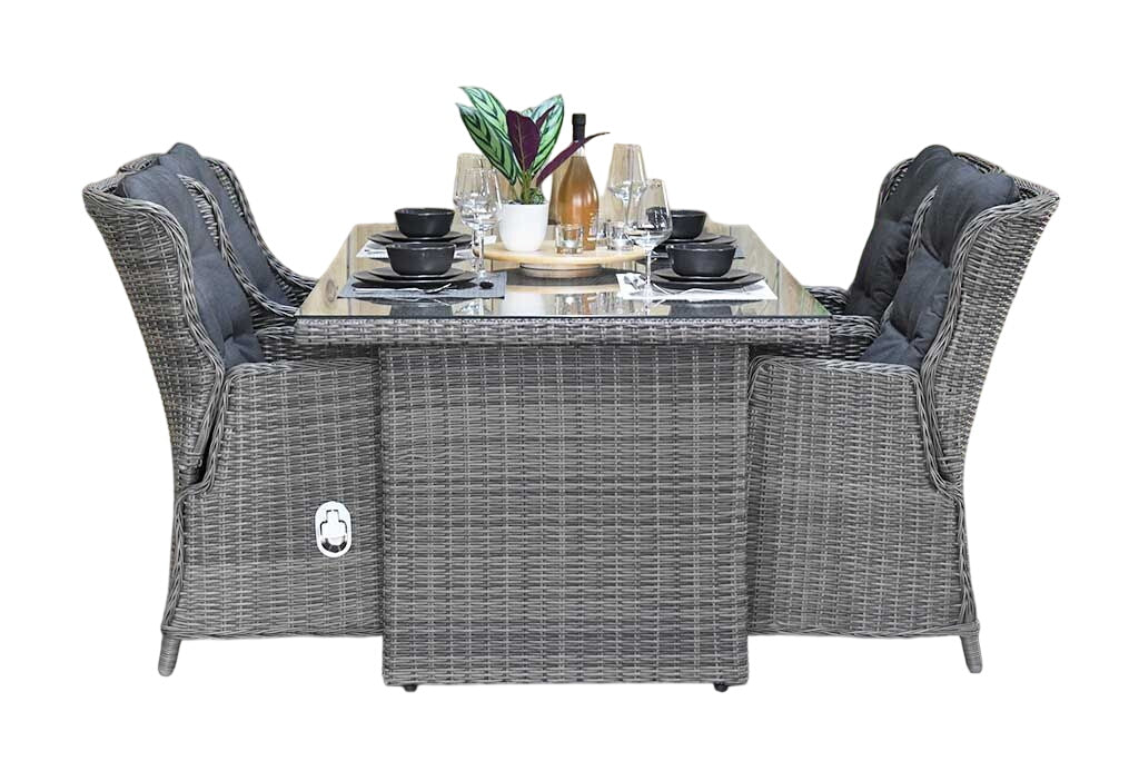 Menorca-Darwin verstelbare Tuinset 4 Personen