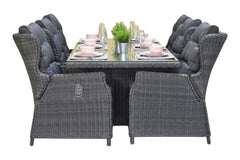 Menorca-Barcelona verstelbare Tuinset 6 Personen - Rock Grey