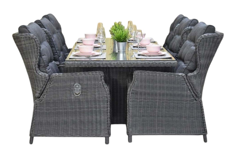 Menorca-Barcelona verstelbare Tuinset 6 Personen - Rock Grey