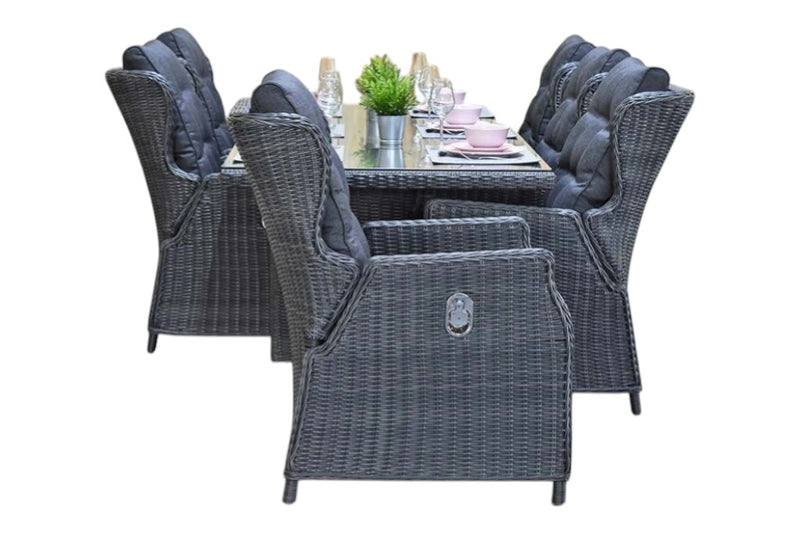 Menorca-Barcelona verstelbare Tuinset 6 Personen - Rock Grey