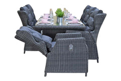 Menorca-Barcelona verstelbare Tuinset 6 Personen - Rock Grey