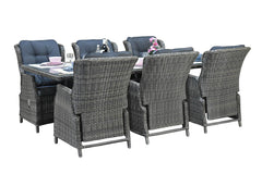 Menorca-Darwin verstelbare Tuinset 6 Personen - Kobo Grey