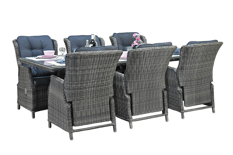 Menorca-Darwin verstelbare Tuinset 6 Personen - Kobo Grey