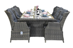 Menorca-Darwin verstelbare Tuinset 6 Personen - Kobo Grey