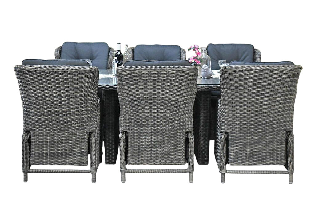 Menorca-Darwin verstelbare Tuinset 6 Personen - Kobo Grey