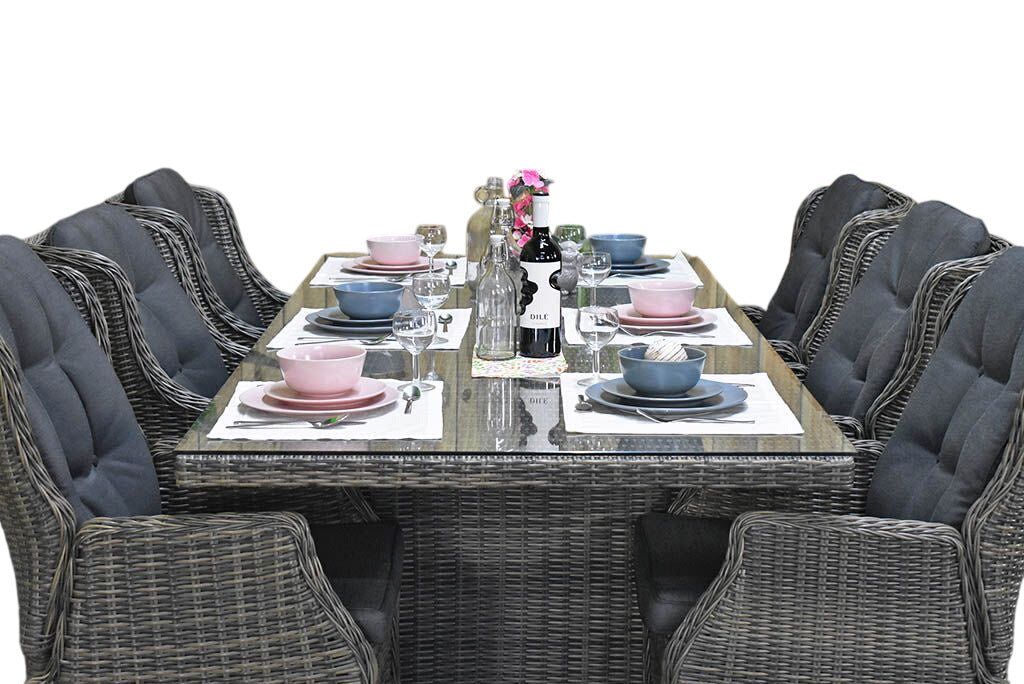 Menorca-Darwin verstelbare Tuinset 6 Personen - Kobo Grey