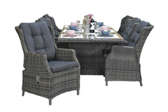 Menorca-Darwin verstelbare Tuinset 6 Personen - Kobo Grey