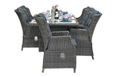 Menorca-Darwin verstelbare Tuinset 6 Personen - Kobo Grey