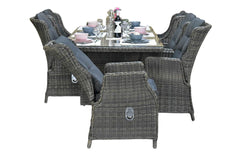 Menorca-Darwin verstelbare Tuinset 6 Personen - Kobo Grey