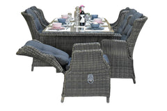 Menorca-Darwin verstelbare Tuinset 6 Personen - Kobo Grey