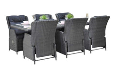 Menorca-Darwin verstelbare Tuinset 6 Personen - Rock Grey