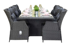 Menorca-Darwin verstelbare Tuinset 6 Personen - Rock Grey