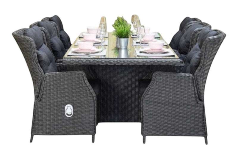 Menorca-Darwin verstelbare Tuinset 6 Personen - Rock Grey
