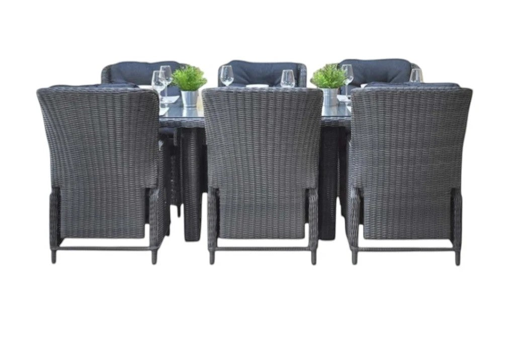 Menorca-Darwin verstelbare Tuinset 6 Personen - Rock Grey