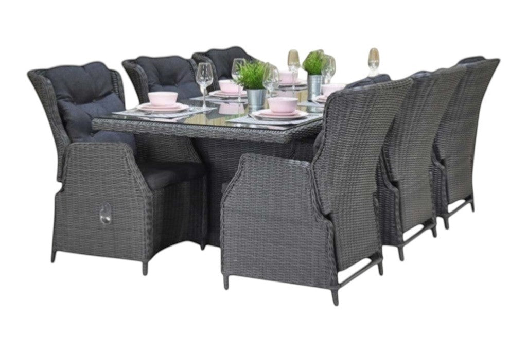 Menorca-Darwin verstelbare Tuinset 6 Personen - Rock Grey