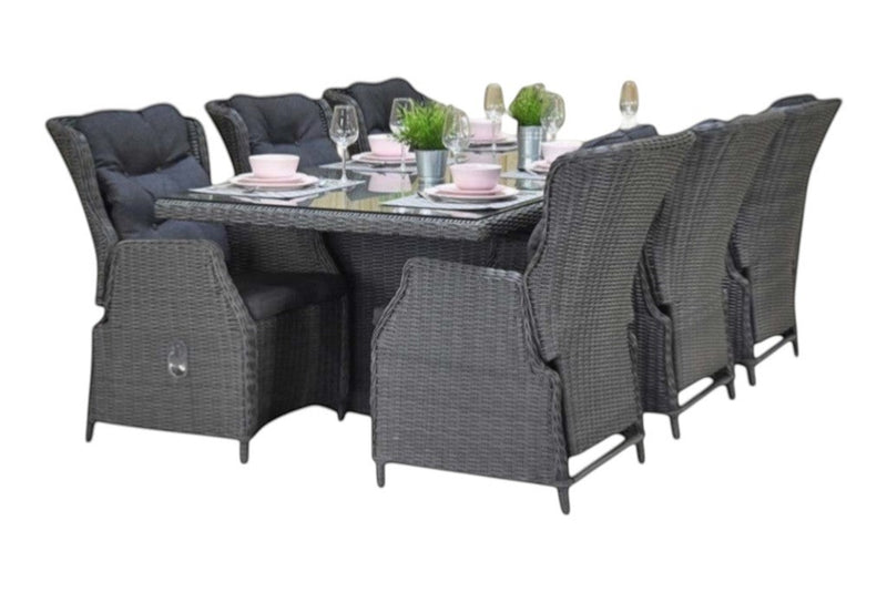 Menorca-Darwin verstelbare Tuinset 6 Personen - Rock Grey