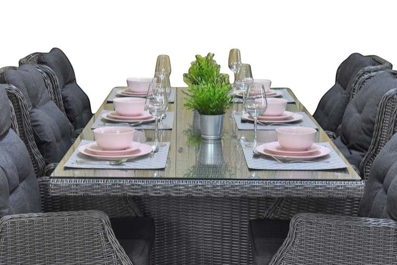 Menorca-Darwin verstelbare Tuinset 6 Personen - Rock Grey