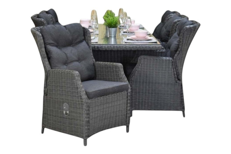 Menorca-Darwin verstelbare Tuinset 6 Personen - Rock Grey