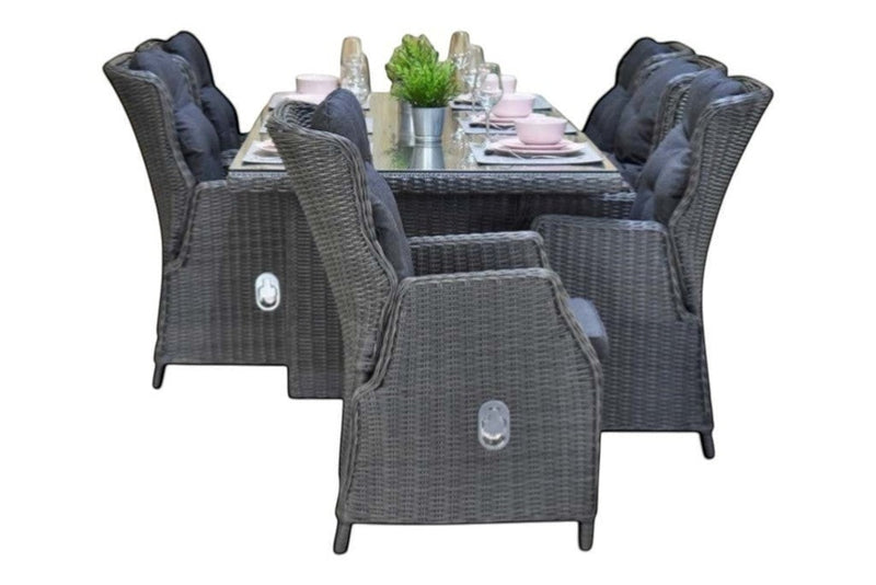 Menorca-Darwin verstelbare Tuinset 6 Personen - Rock Grey