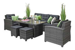 Minnesota Dining Loungeset - Dark Grey / Polywood