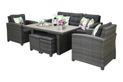 Minnesota Dining Loungeset - Dark Grey / Polywood