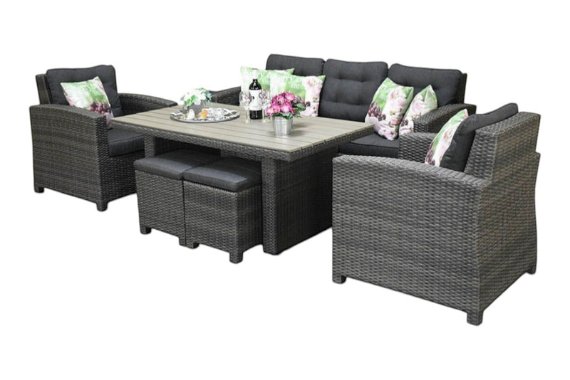 Minnesota Dining Loungeset - Dark Grey / Polywood