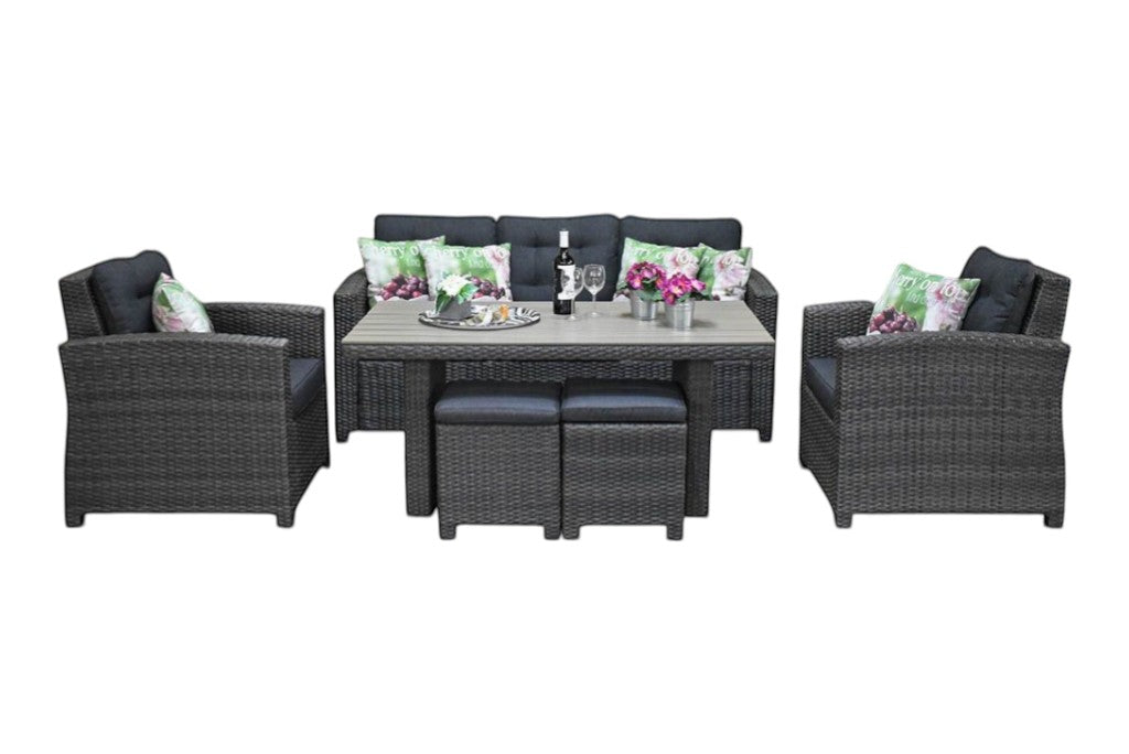 Minnesota Dining Loungeset - Dark Grey / Polywood