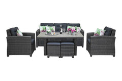 Minnesota Dining Loungeset - Dark Grey / Polywood