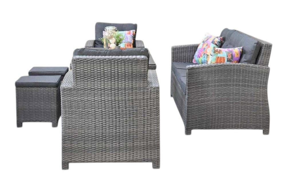 Minnesota Dining Loungeset - Spraystone / Dark Grey