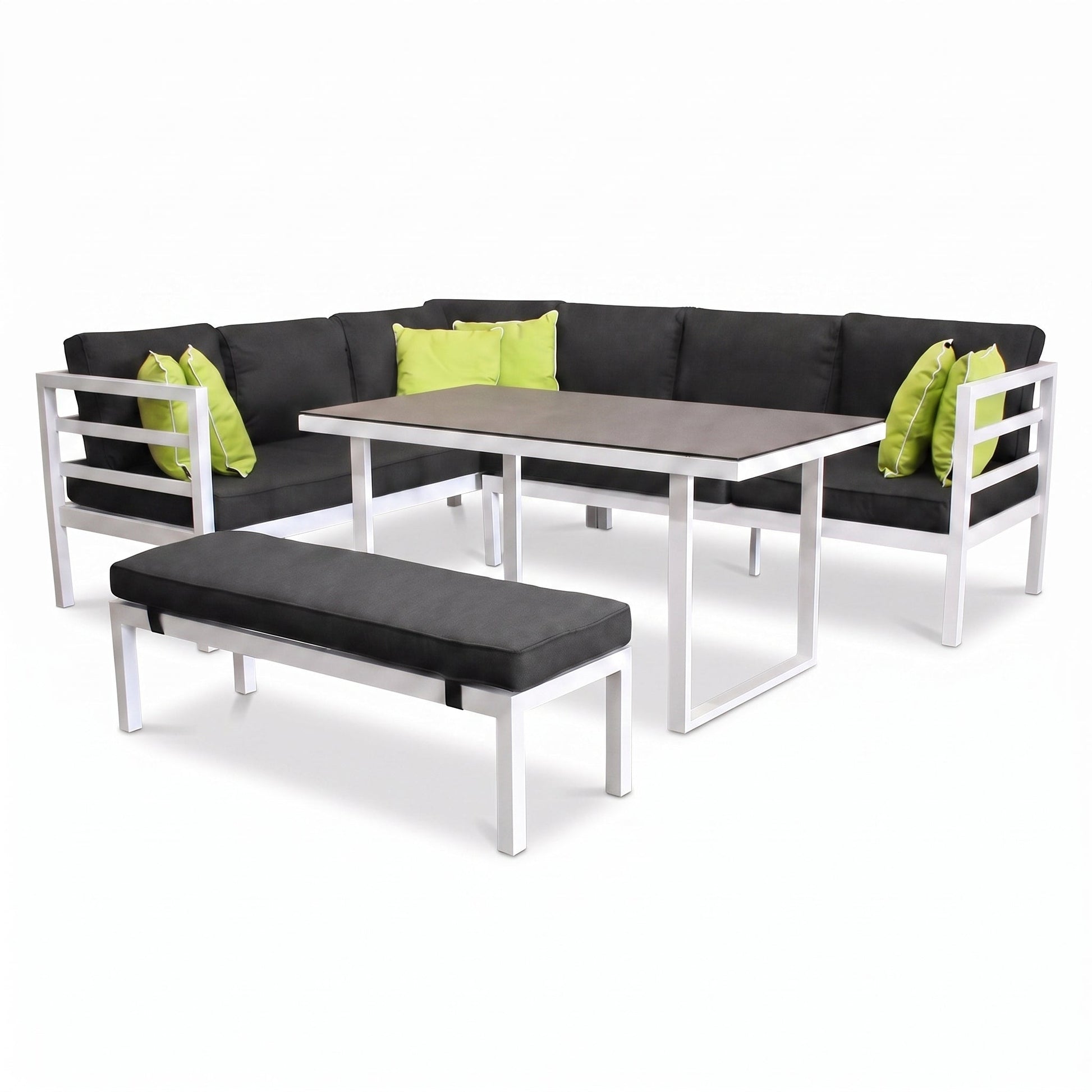 Nevada Loungeset  - White / Links in einem stimmungsvollen Garten - Outnest Gartenmöbel