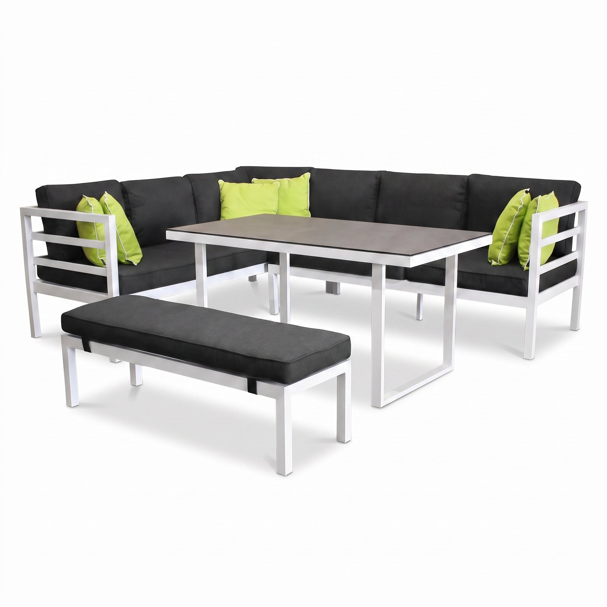 Nevada Loungeset  - White / Links in einem stimmungsvollen Garten - Outnest Gartenmöbel