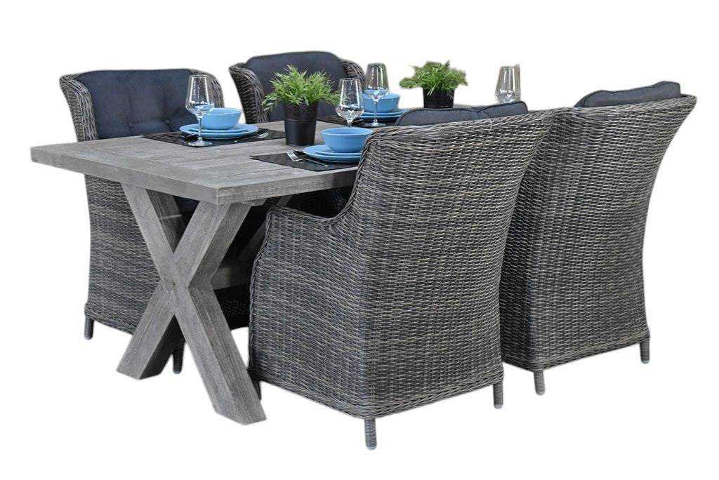 Norwich-Darwin Tuinset 4 Personen - Acacia / Kobo Grey