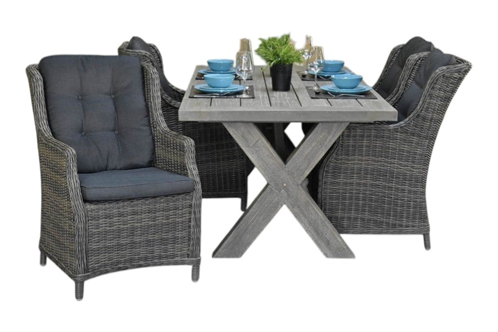 Norwich-Darwin Tuinset 4 Personen - Acacia / Kobo Grey