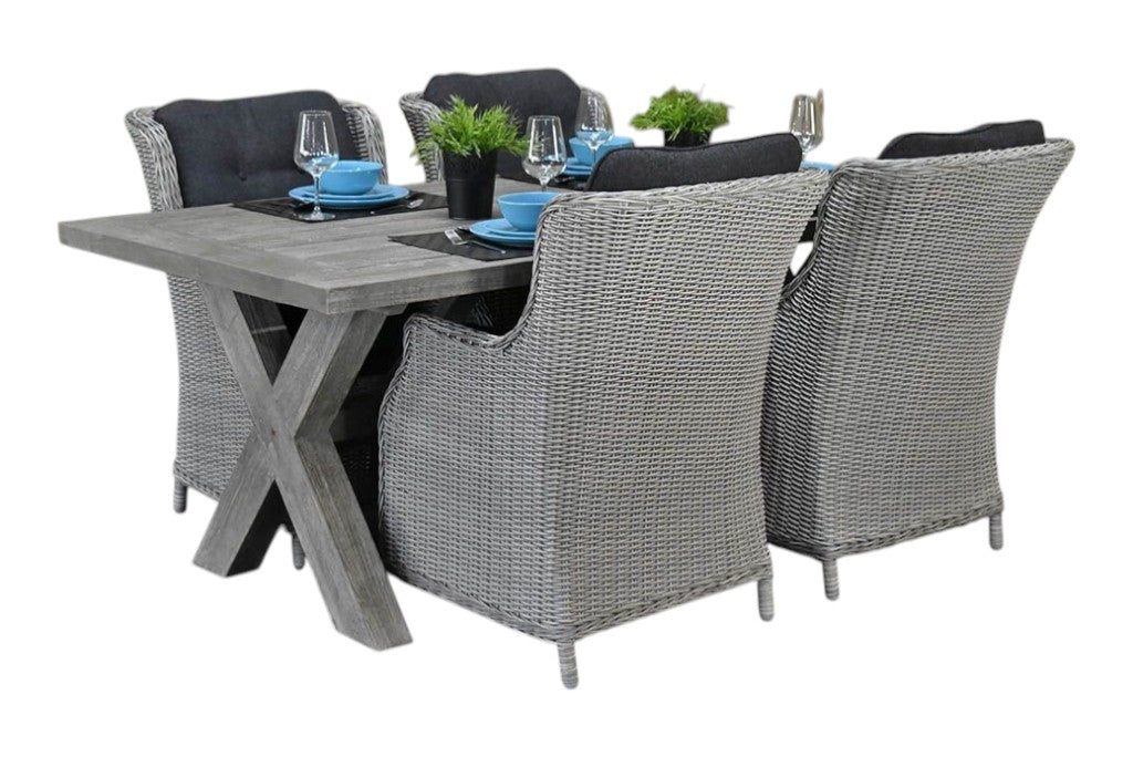 Norwich-Darwin Tuinset 4 Personen - Acacia / Light Kobo Grey
