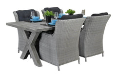 Norwich-Darwin Tuinset 4 Personen - Acacia / Light Kobo Grey