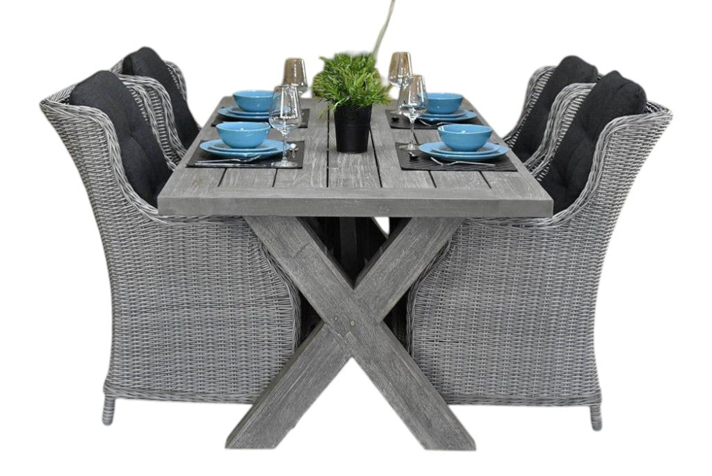 Norwich-Darwin Tuinset 4 Personen - Acacia / Light Kobo Grey