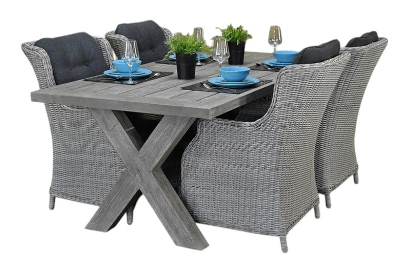 Norwich-Darwin Tuinset 4 Personen - Acacia / Light Kobo Grey