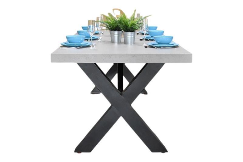 Norwich Rechthoekige Polystone Tuintafel 250 cm - Staal / Polystone