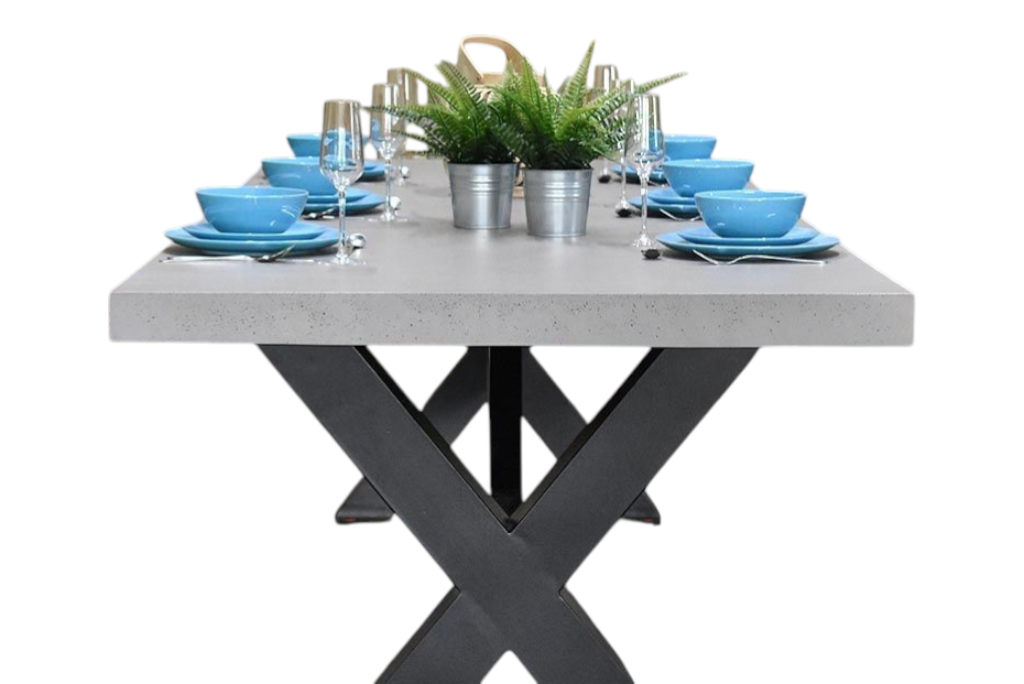 Norwich Rechthoekige Polystone Tuintafel 250 cm - Staal / Polystone