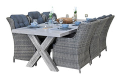 Norwich-Darwin Tuinset 6 Personen - Polystone, Vintage Antique Grey / Kobo Grey