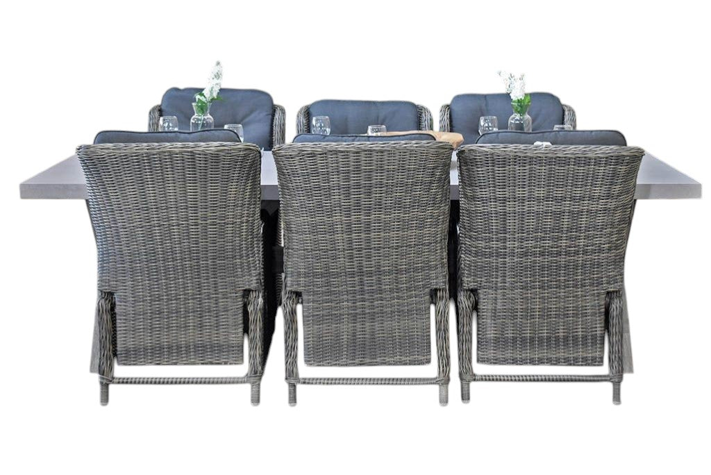 Norwich-Darwin verstelbare Tuinset 6 Personen - Polystone, Vintage Antique Grey / Kobo Grey