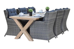 Norwich-Delano Tuinset 6 Personen - Teak / Kobo Grey