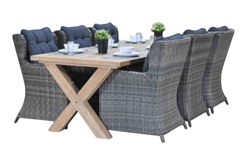 Norwich-Delano Tuinset 6 Personen - Teak / Kobo Grey