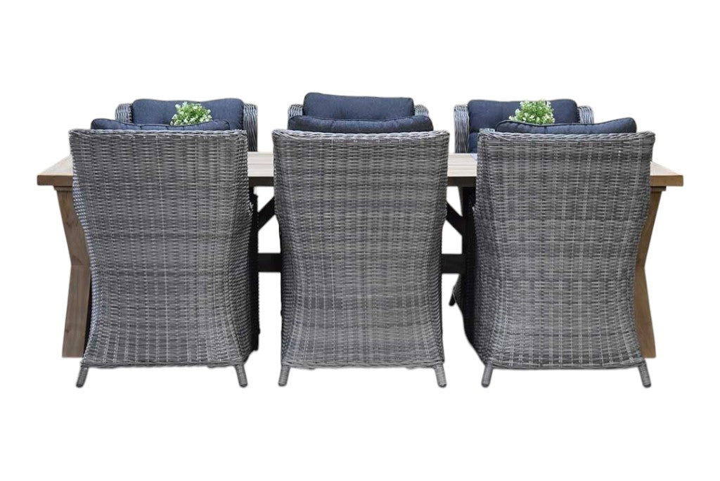 Norwich-Delano Tuinset 6 Personen - Teak / Natural Grey