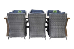 Norwich-Delano Tuinset 6 Personen - Teak / Natural Grey