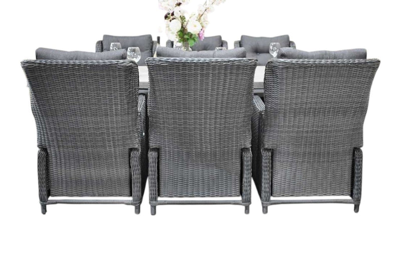 Norwich-Barcelona verstelbare Tuinset 6 Personen - Acacia / Rock Grey