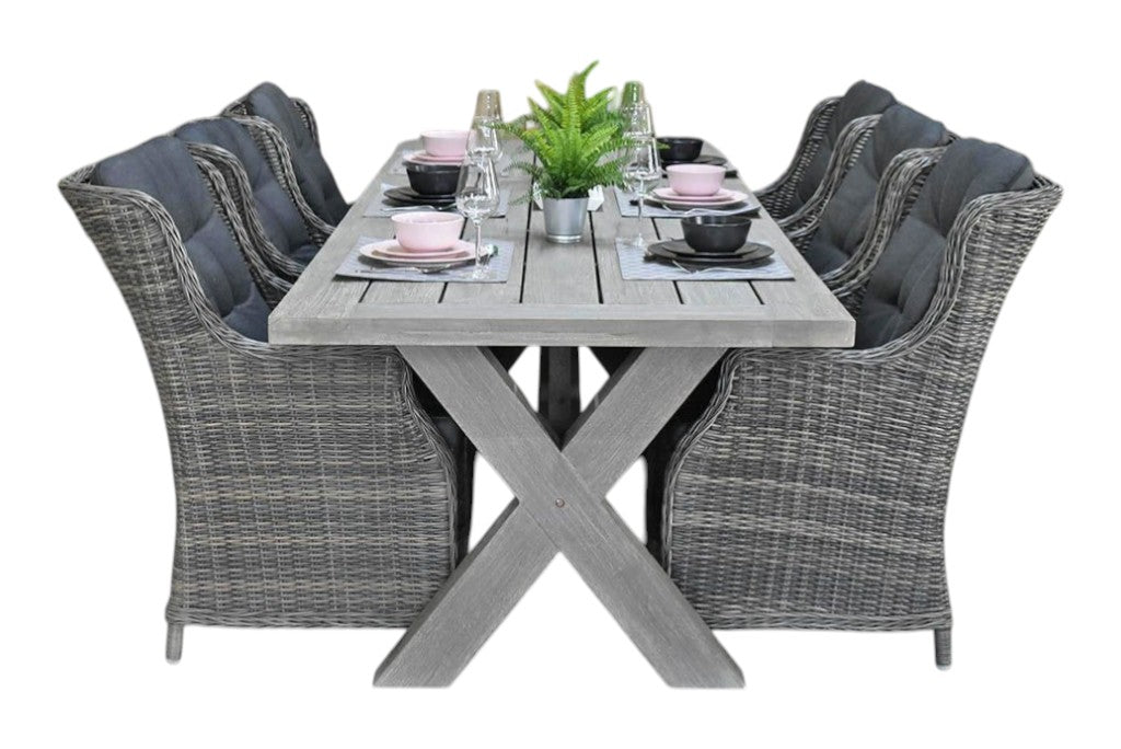 Norwich-Darwin Tuinset 6 Personen - Acacia / Kobo Grey