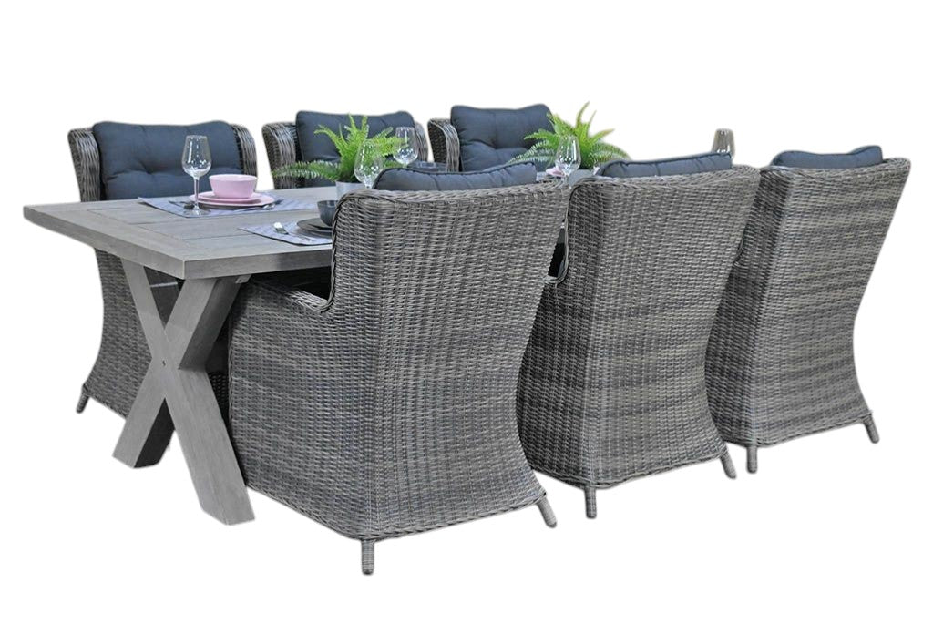 Norwich-Delano Tuinset 6 Personen - Acacia / Natural Grey
