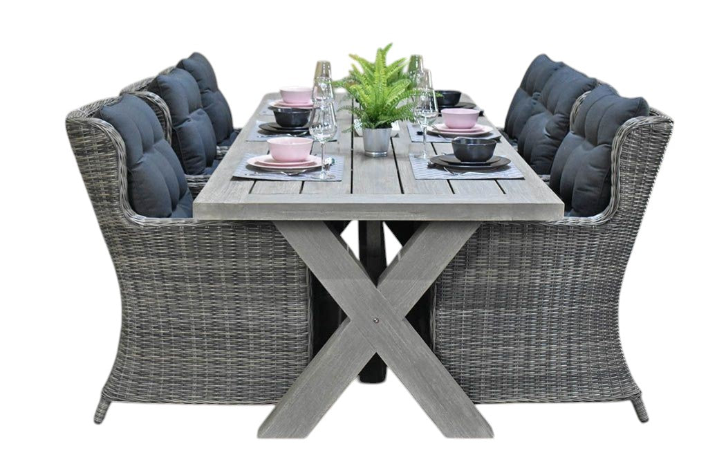 Norwich-Delano Tuinset 6 Personen - Acacia / Natural Grey