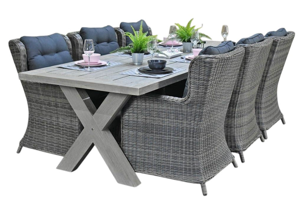 Norwich-Delano Tuinset 6 Personen - Acacia / Natural Grey
